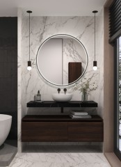 Столешница под раковину, Armadi Art Flat, черный мрамор арт. 869-120-NM