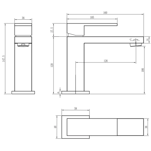 Купить купить смеситель для раковины, boheme qubic, хром арт. 471-cr