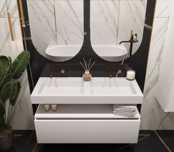 Купить купить раковина двойная, armadi art flat, белый арт. 888-120