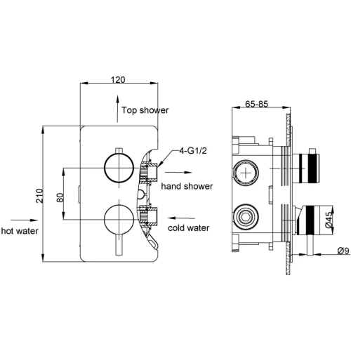Купить купить встроенный смеситель на 2 потребителя, boheme cell, 135-2-g цвет: золото