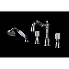 Смеситель на борт ванны, Boheme Royal Cristal, хром арт. 396-Royal/CRST black