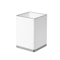 Стакан для зубных щеток, Boheme, белый, хром арт. 10961-W-CR