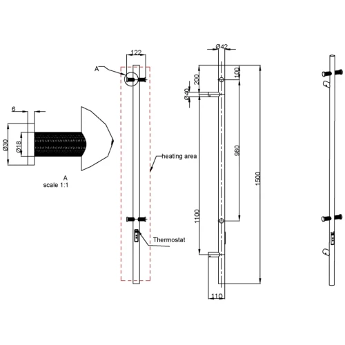 Купить купить полотенцесушитель электрический, boheme uno, золото арт. 726-g