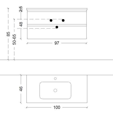 Купить купить тумба под раковину, подвесная, armadi art capolda, latte арт. 849-100-la