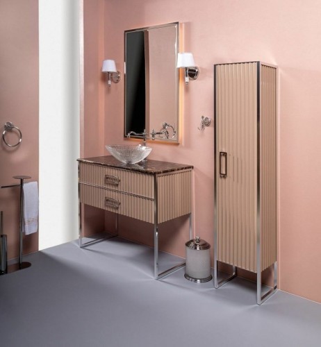 Купить купить шкаф пенал, armadi art monaco, капучино, хром арт. 868-cpcr-r