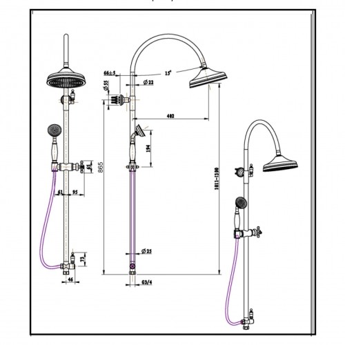 Купить купить душевая система, boheme imperiale, золото арт. 402