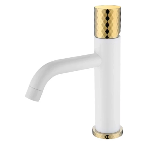 Купить купить смеситель для раковины, boheme stick, белый, золото арт. 121-wg