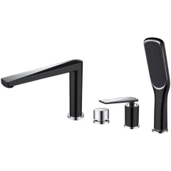 Смеситель на борт ванны, Boheme Venturo, черный, хром арт. 370-B