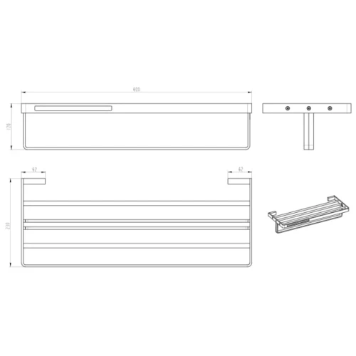 Купить купить полка для полотенец, boheme q, черный, золото арт. 10947-g-b