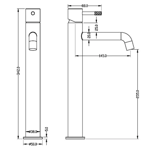 Купить купить смеситель для раковины, boheme uno, оружейная сталь арт. 462-sgm