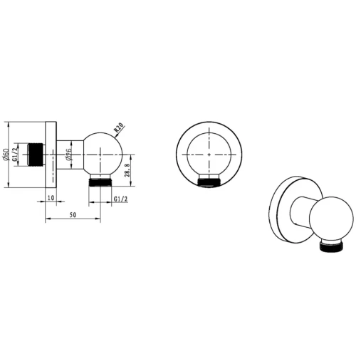Купить купить шланговое подключение, boheme brillante, хром арт. 606