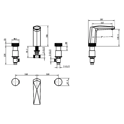 Купить купить смеситель для раковины, boheme venturo, белый, хром арт. 150-wcr-diamond