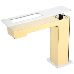 Смеситель для раковины, Boheme Q, золото, хром арт. 141-GCR