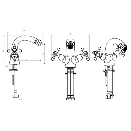 Купить купить смеситель для биде, boheme flora, золото арт. 296-fl