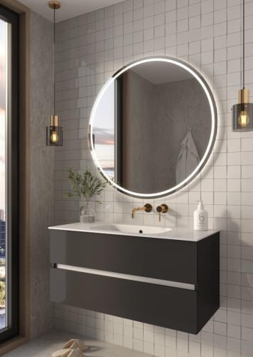 Купить купить тумба под раковину, подвесная, armadi art vallessi, антрацит арт. 837-100-a glossy