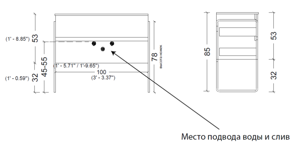 Купить купить тумба под раковину, подвесная, armadi art vallessi, антрацит арт. 837-100-a glossy