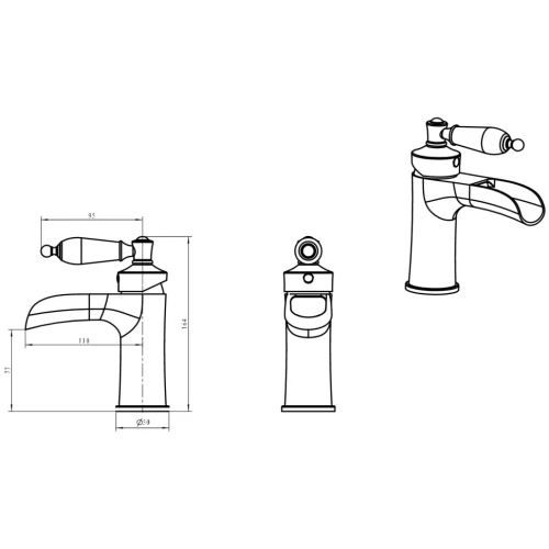 Купить купить смеситель для раковины, boheme vogue, золото арт. 211-crst