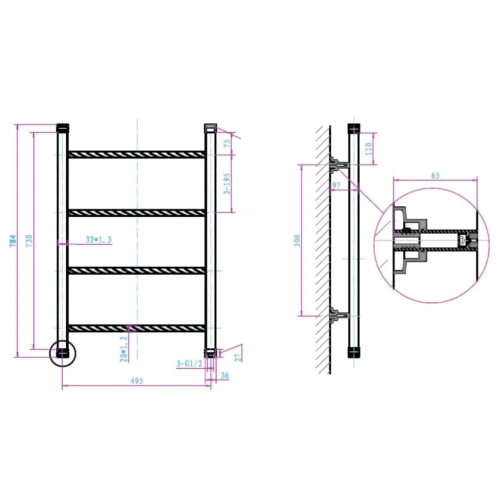 Купить купить водяной полотенцесушитель, boheme provanse, бронза арт. 703