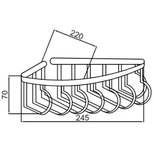 Купить купить угловая полка, boheme brillante, хром арт. 10446