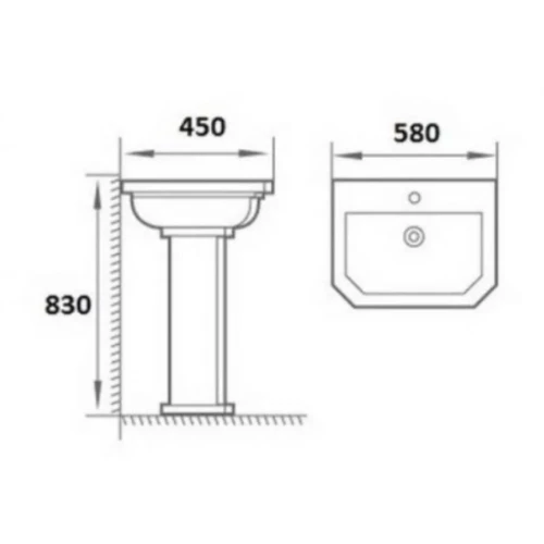Купить купить раковина с пьдесталом, 580мм, boheme vogue арт. 942