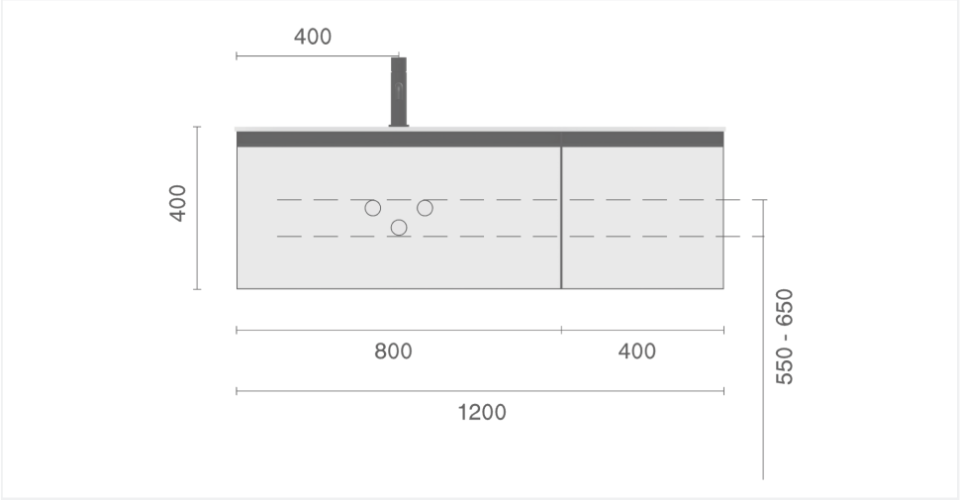 Купить купить тумба под раковину подвесная, armadi art quatro, антрацит арт. 790-m2-120-a-a