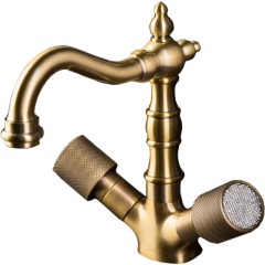 Смеситель для раковины, Boheme Royal Cristal, бронза арт. 312-Royal