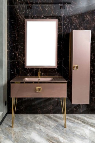 Купить купить тумба под раковину, подвесная, armadi art lucido, лиловый арт. 770-100-pu