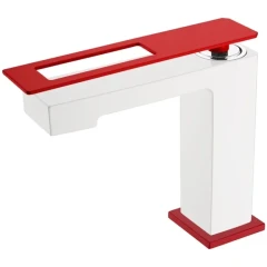 Смеситель для раковины, Boheme Q, белый, красный арт. 141-WR