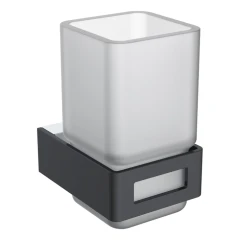 Стакан для зубных щеток, Boheme Q, черный, хром арт. 10944-CR-B