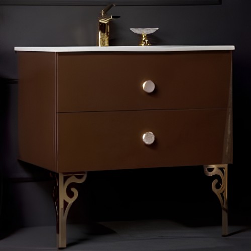 Купить купить тумба под раковину, подвесная, armadi art neoart, dark brown арт. 830-080-db