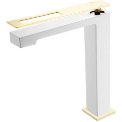 Смеситель для раковины, Boheme Q, белый, золото арт. 142-WG