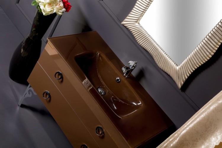 Купить купить тумба под раковину, подвесная, armadi art neoart, dark brown арт. 831-100-db