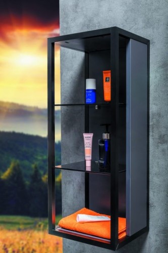 Купить купить шкаф пенал, подвесной, armadi art loft, антрацит, черный арт. 895-a