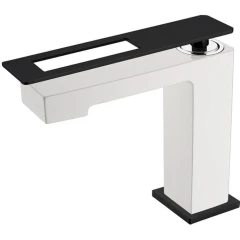 Смеситель для раковины, Boheme Q, белый, черный арт. 141-WB