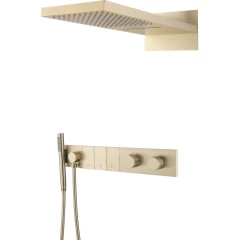 Встроенная душевая система с термостатом, трехпозиционная matt gold, Boheme ZODIAC арт. 133-MG
