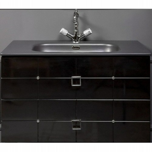 Купить купить тумба под раковину avangarde piazza подвесная, armadi art vallessi, черный, хром арт. 841-080-bcr