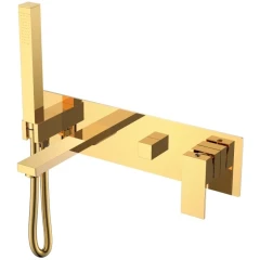 Смеситель для ванны, Boheme Qubic, золото арт. 474-2-G