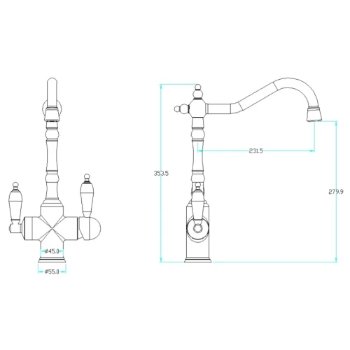 Купить купить смеситель для кухни, boheme tradizionale chromo, хром арт. 113