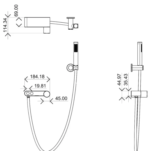 Купить купить смеситель для ванны, boheme stick, черный арт. 123-bcr