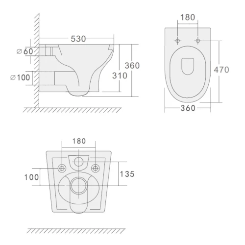 Купить купить унитаз подвесной с сиденьем микролифт, boheme fiore, черный арт. 978-set-b