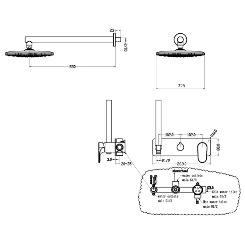 Купить купить душевая система, boheme spectre, оружейная сталь арт. 454-gm
